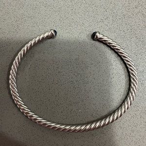 David Yurman 18KT Gold with Blue Sapphire Ends